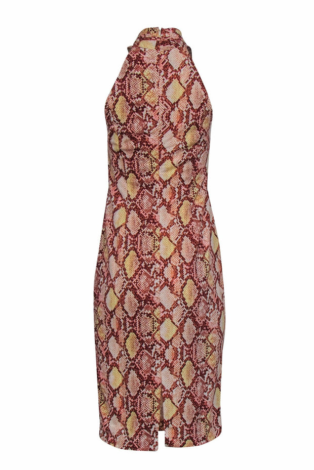 Rachel Rachel Roy - Pink Snakeskin Print Bodycon Dress w/ Draped Neckline Sz S Rachel Rachel Roy - Pink Snakeskin Print Bodycon Dress w/ Draped Neckline Sz S