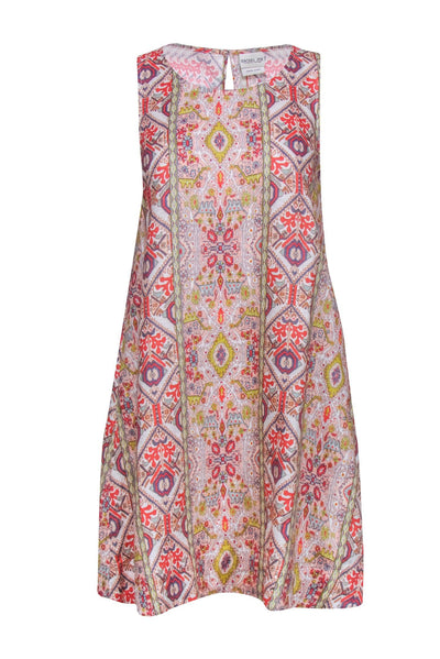 rachel zoe linen floral dress Rachel Zoe Womens 100% Linen Floral Botanical Shift Mini Dress Cream Size S