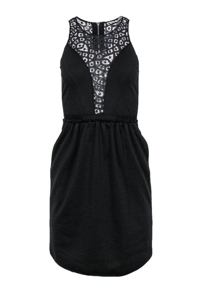 rebecca taylor sleeveless lace dress New Rebecca Taylor Doily Lace Black Dress Sleeveless Size XS