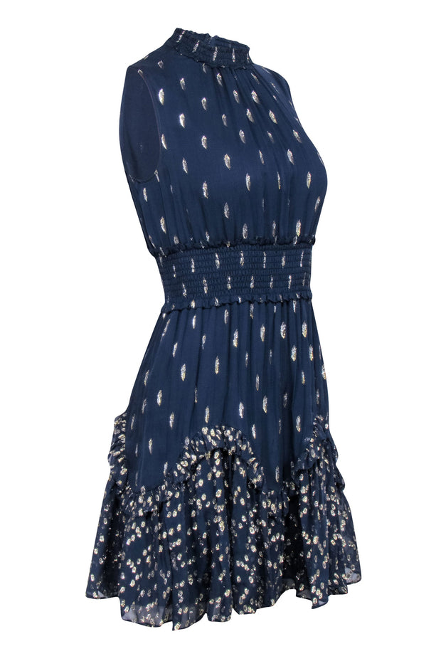 rebecca taylor navy blue dress Rebecca Taylor Bea Linen Mini Dress