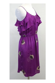 Current Boutique-Rebecca Taylor - Purple Beige Floral Print Tank Dress Sz 2