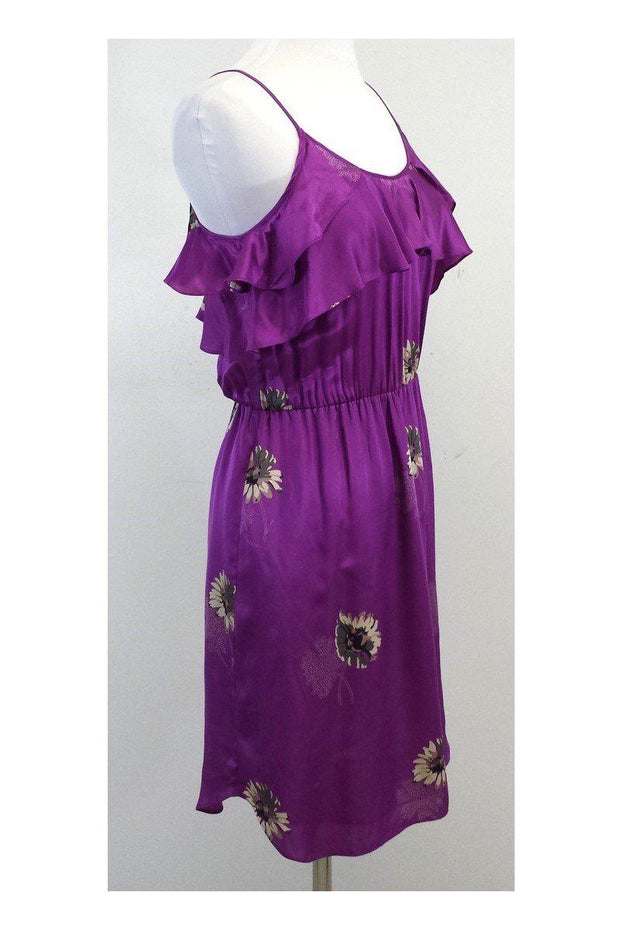 Current Boutique-Rebecca Taylor - Purple Beige Floral Print Tank Dress Sz 2
