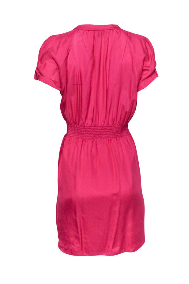 Current Boutique-Rebecca Taylor - Pink Smock Waist Ruffle Dress Sz 8