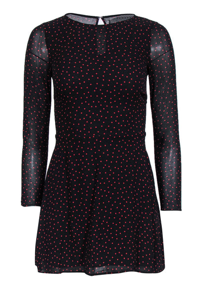 Reformation - Black & Red Polka Dot A-Line Long Sleeve Dress Sz 4 Reformation - Black & Red Polka Dot A-Line Long Sleeve Dress Sz 4