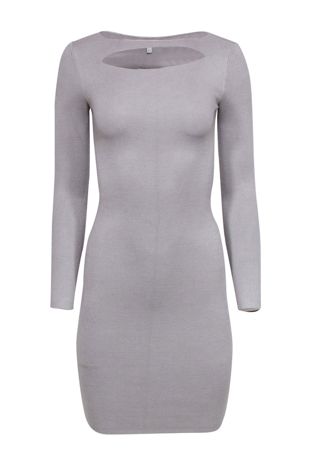 Reiss - Grey Knit Bodycon Dress w/ Chest Cutout Sz 2 Reiss - Grey Knit Bodycon Dress w/ Chest Cutout Sz 2