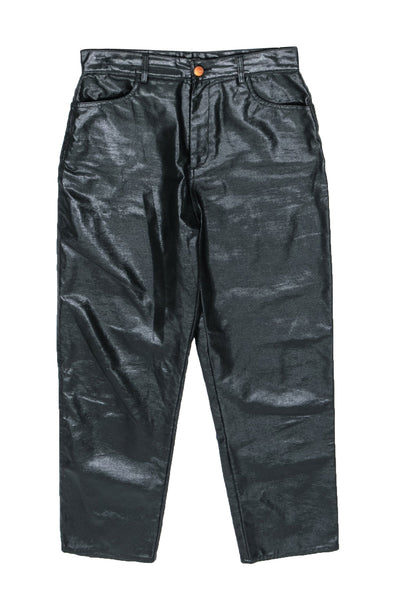 Current Boutique-Rodebjer - Green Vinyl Straight Leg Pants Sz S