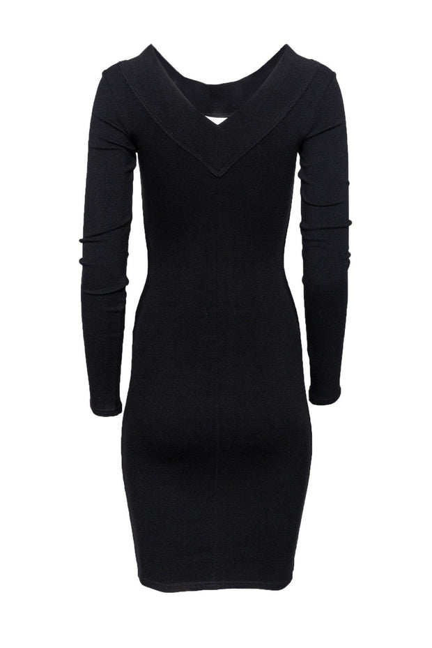 roland mouret black dress Collared Crepe Midi Dress Black  Roland Mouret