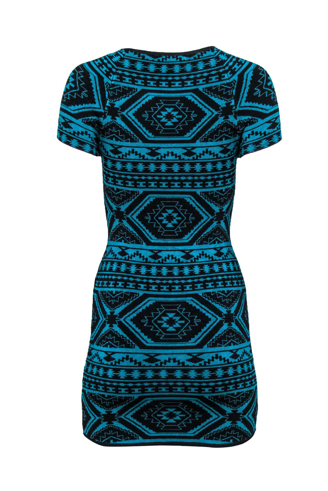 Torn by Ronny Kobo - Teal & Black Aztec Print Knit Bodycon Dress Sz M Torn by Ronny Kobo - Teal & Black Aztec Print Knit Bodycon Dress Sz M