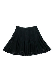 Current Boutique-Sandro - Black Eyelet Flared Miniskirt Sz M