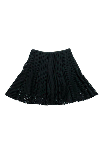 Current Boutique-Sandro - Black Eyelet Flared Miniskirt Sz M