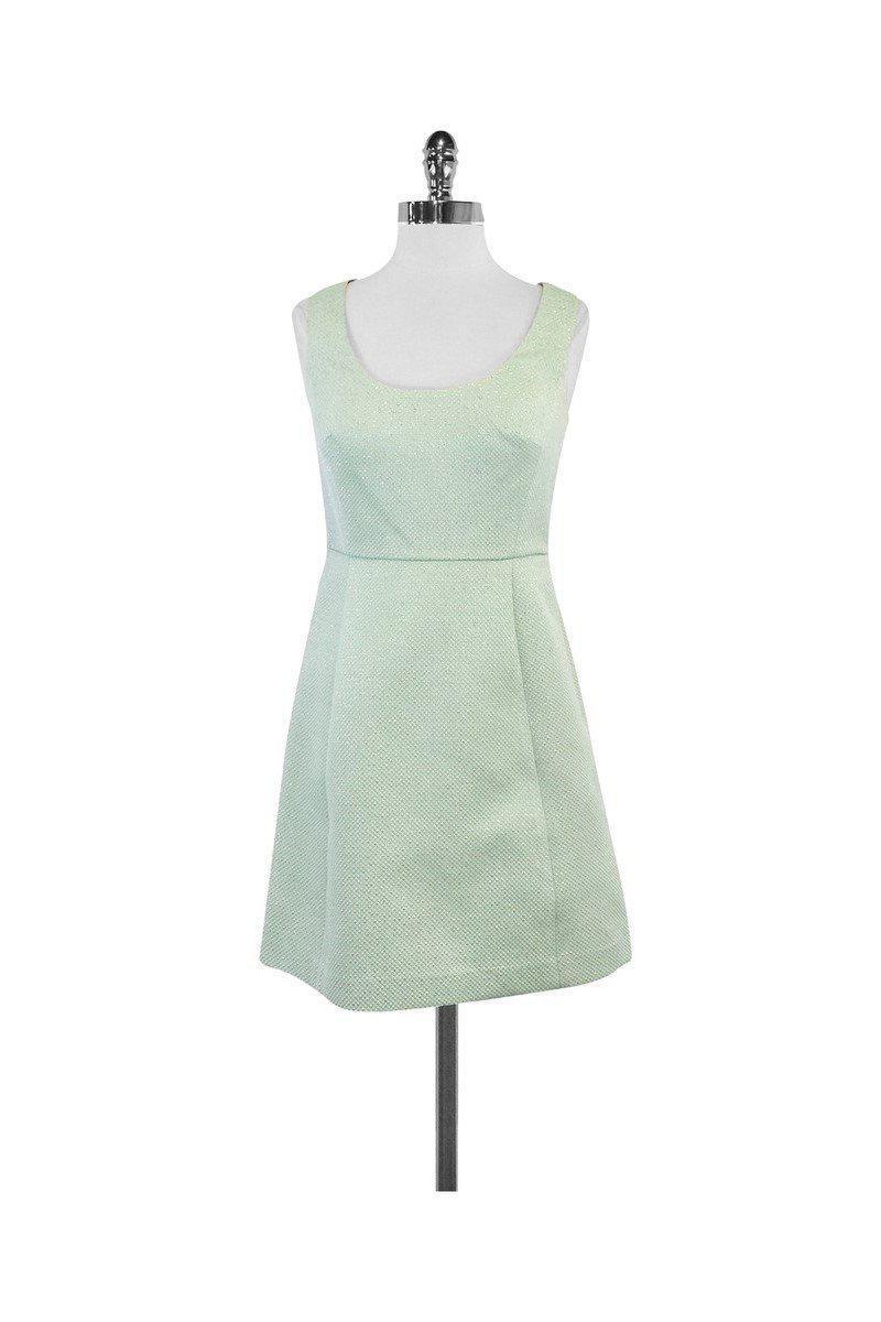 Shoshanna - Mint Green & Gold Sleeveless Dress Sz 2