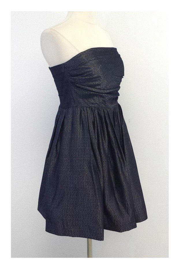 Current Boutique-Shoshanna - Pewter & Navy Strapless Dress Sz 2