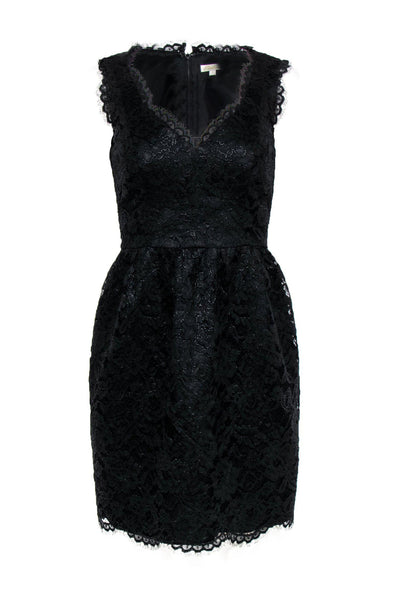 Shoshanna - Black Lace Plunge Cocktail Dress Sz 8 Shoshanna - Black Lace Plunge Cocktail Dress Sz 8