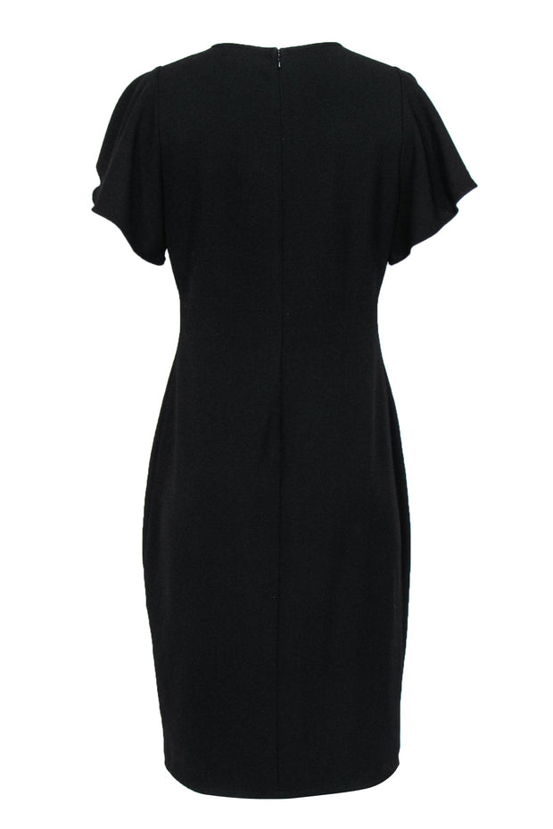 Shoshanna - Black Flutter Sleeve Dress w/ Tulip Hem Sz 10 Shoshanna - Black Flutter Sleeve Dress w/ Tulip Hem Sz 10