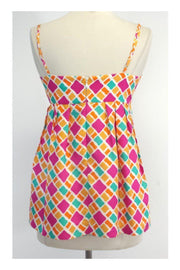 Current Boutique-Shoshanna - Multicolor Print Silk Spaghetti Strap Top Sz 4