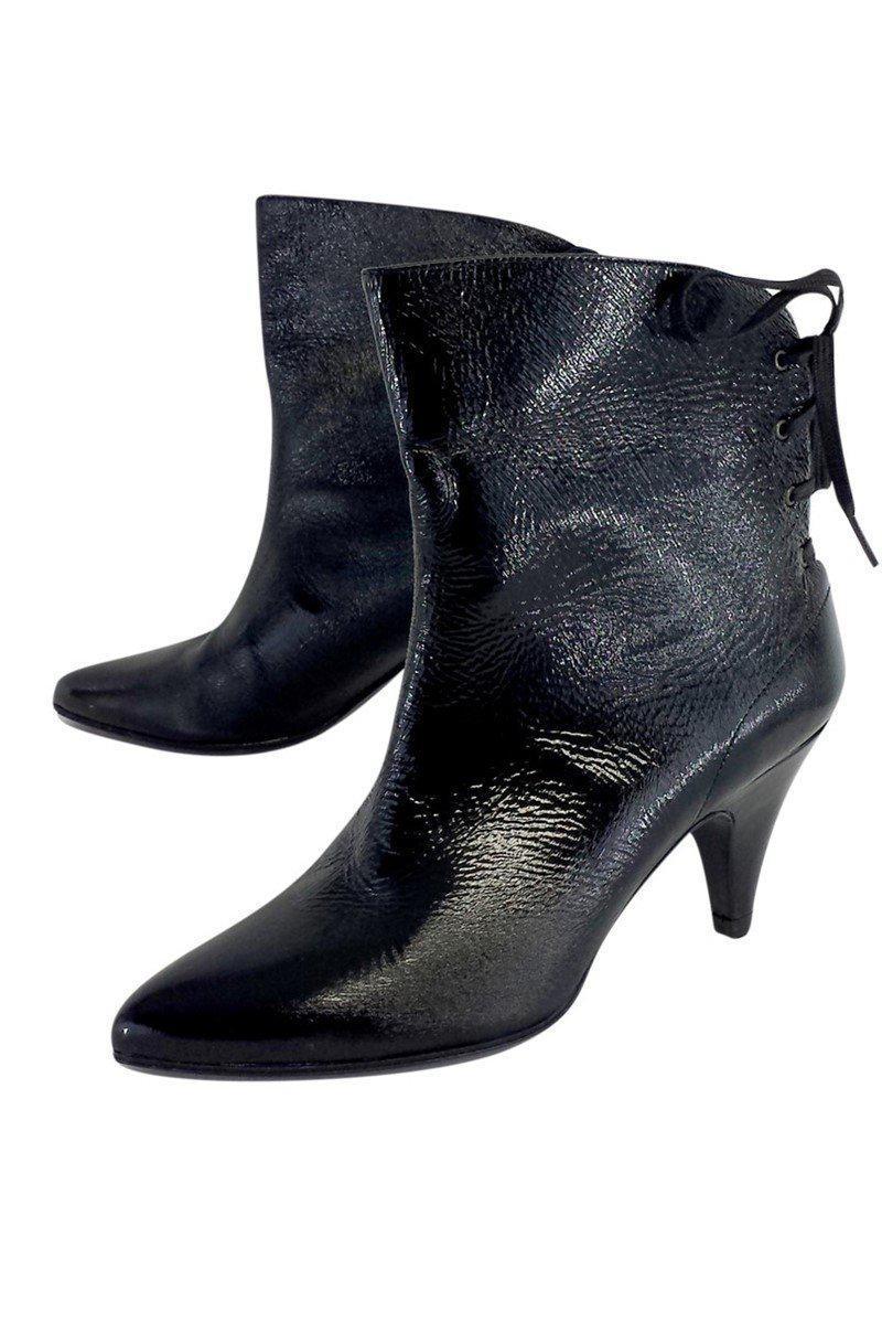 Sigerson Morrison - Black Patent Leather Booties Sz 6, image size:800x1199
