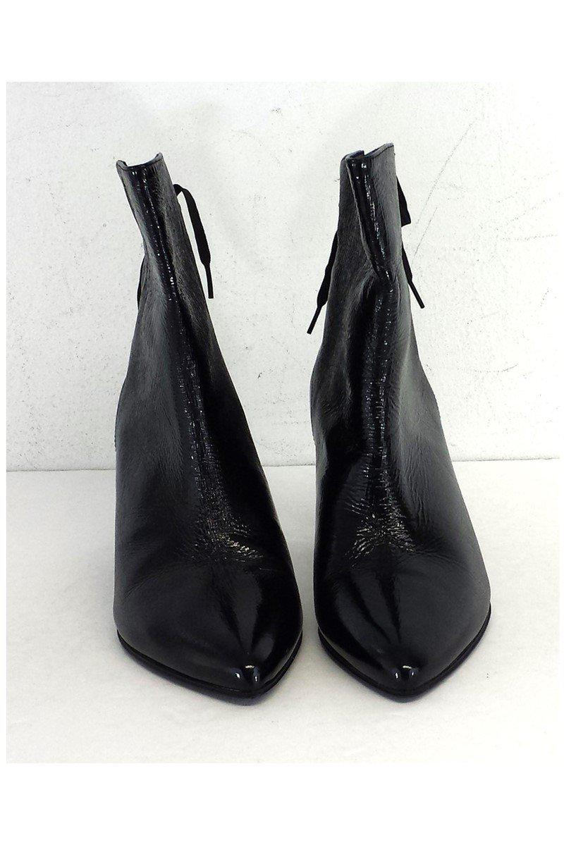 Sigerson Morrison - Black Patent Leather Booties Sz 6, image size:800x1199