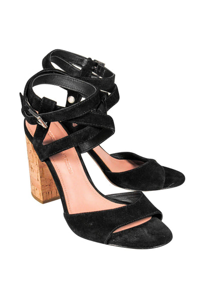 Current Boutique-Sigerson Morrison - Black Suede Cork Heels Sz 6.5