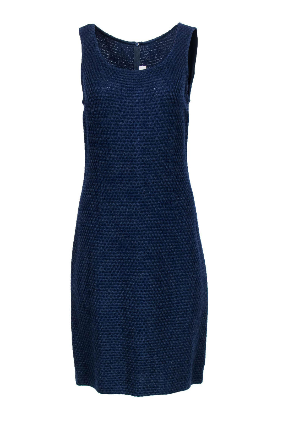 St. John - Navy Woven Knit Shift Dress Sz 8 St. John - Navy Woven Knit Shift Dress Sz 8