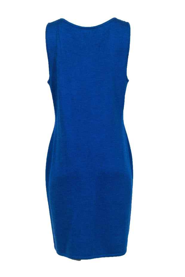 St. John - Cobalt Blue Knit Dress w/ Front Lace-Up Cutouts Sz L St. John - Cobalt Blue Knit Dress w/ Front Lace-Up Cutouts Sz L