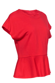 Current Boutique-St. John - Coral Cap Sleeve Wool Blend Peplum Top Sz 12