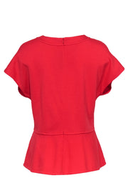 Current Boutique-St. John - Coral Cap Sleeve Wool Blend Peplum Top Sz 12