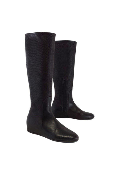 Current Boutique-Stuart Weitzman - Cognac Python Embossed Boots Sz 5.5