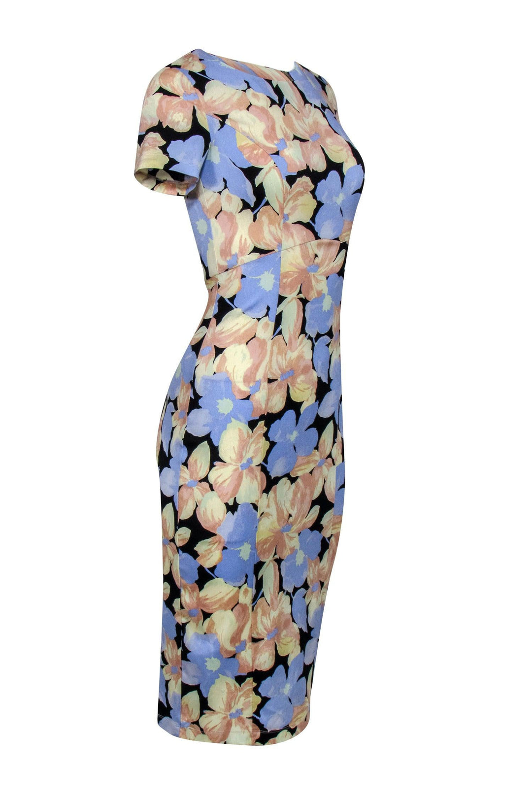 floral print silk midi dress Suno