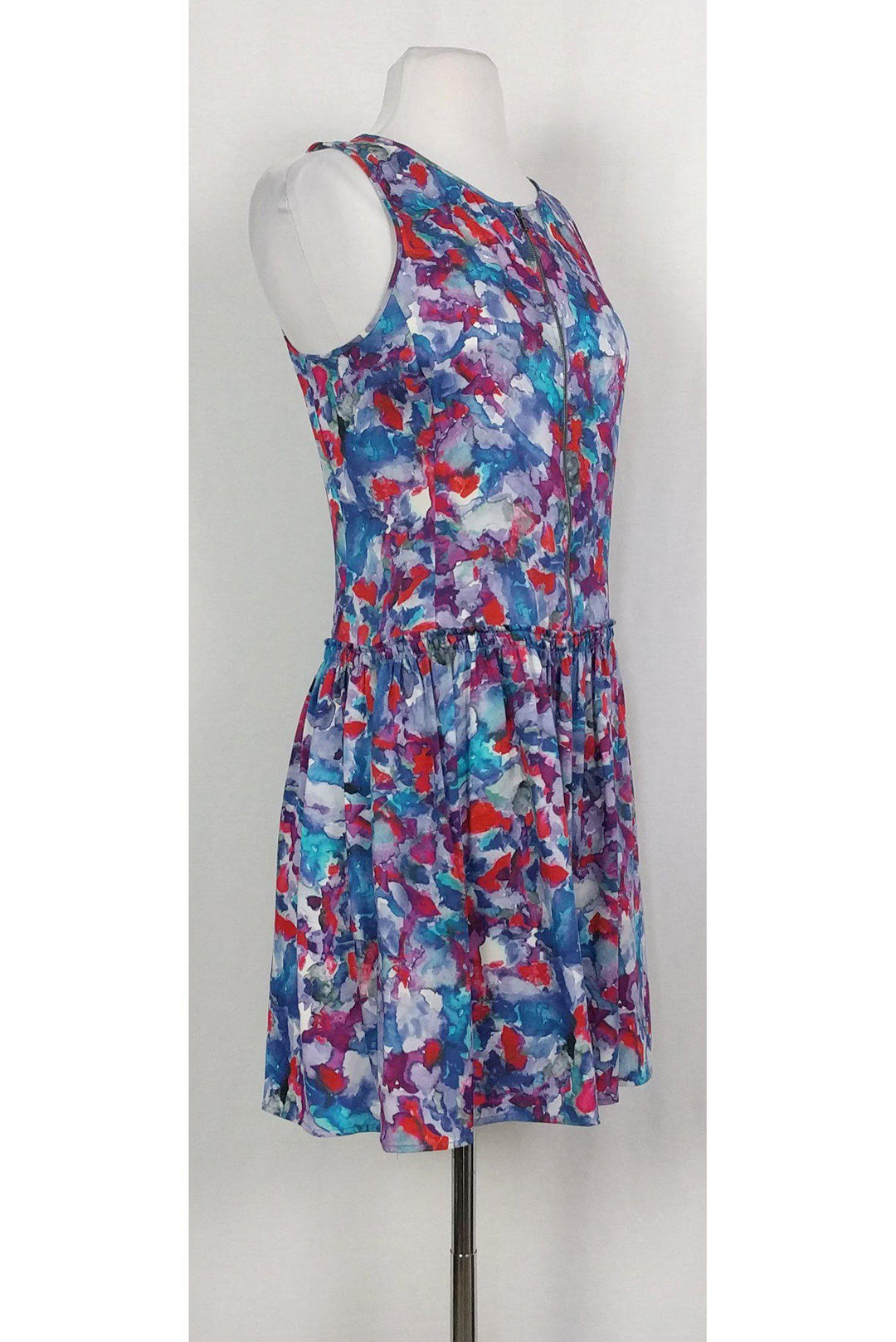 theory drop waist dress Theory S Black Drop Waist Button-back Acetate Viscose Satin Dress Pockets
