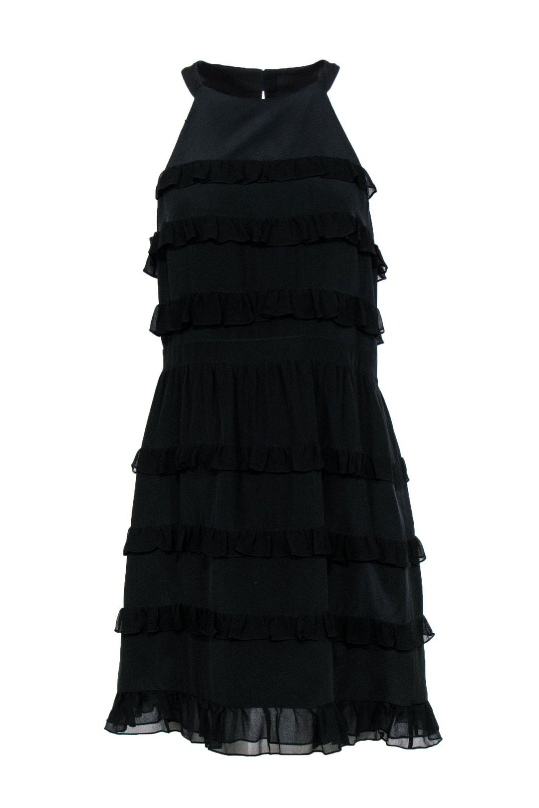 Tibi - Black Silk Ruffle Tiered Sleeveless Dress Sz 8 Tibi - Black Silk Ruffle Tiered Sleeveless Dress Sz 8