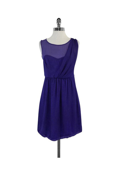 Current Boutique-Tibi - Purple Mesh & Gingham Print Dress Sz 8