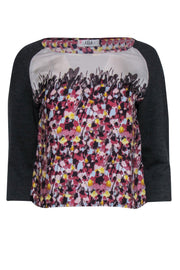 Current Boutique-Tibi - Gray & Multicolored Abstract Print Blouse Sz XS