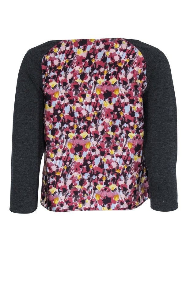 Current Boutique-Tibi - Gray & Multicolored Abstract Print Blouse Sz XS