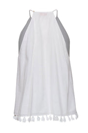 Current Boutique-Tory Burch - White Tank w/ Tassel Hem Sz 6