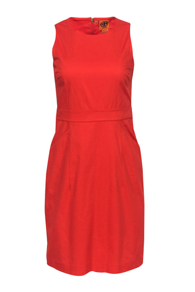 Current Boutique-Tory Burch - Coral Cotton Sheath Dress w/ Pockets Sz 4