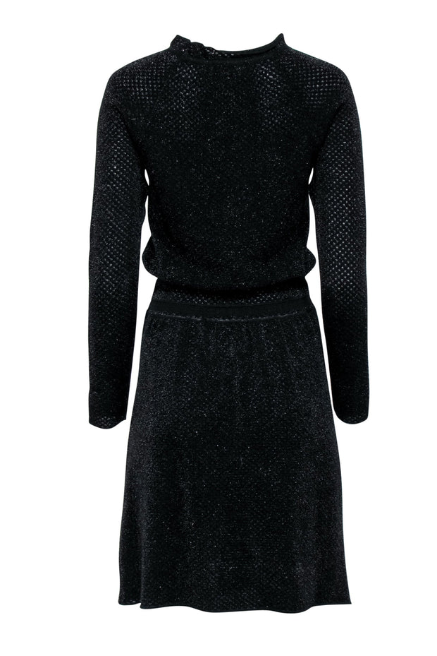 Tory Burch - Black Metallic Knit Long Sleeve Dress Sz S Tory Burch - Black Metallic Knit Long Sleeve Dress Sz S