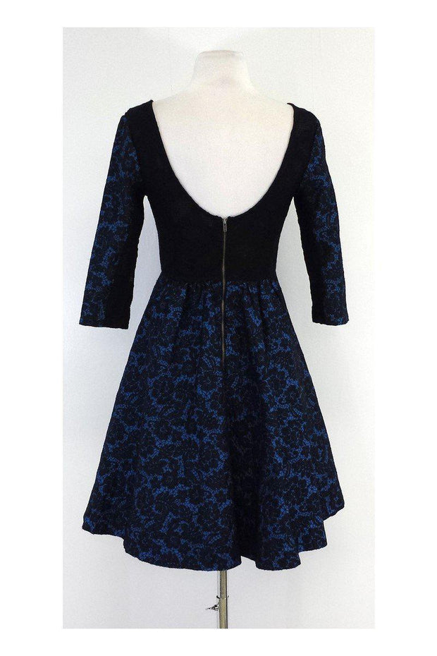 Tracy Reese - Blue & Black Lace Fit & Flare Dress Sz 2 Tracy Reese - Blue & Black Lace Fit & Flare Dress Sz 2