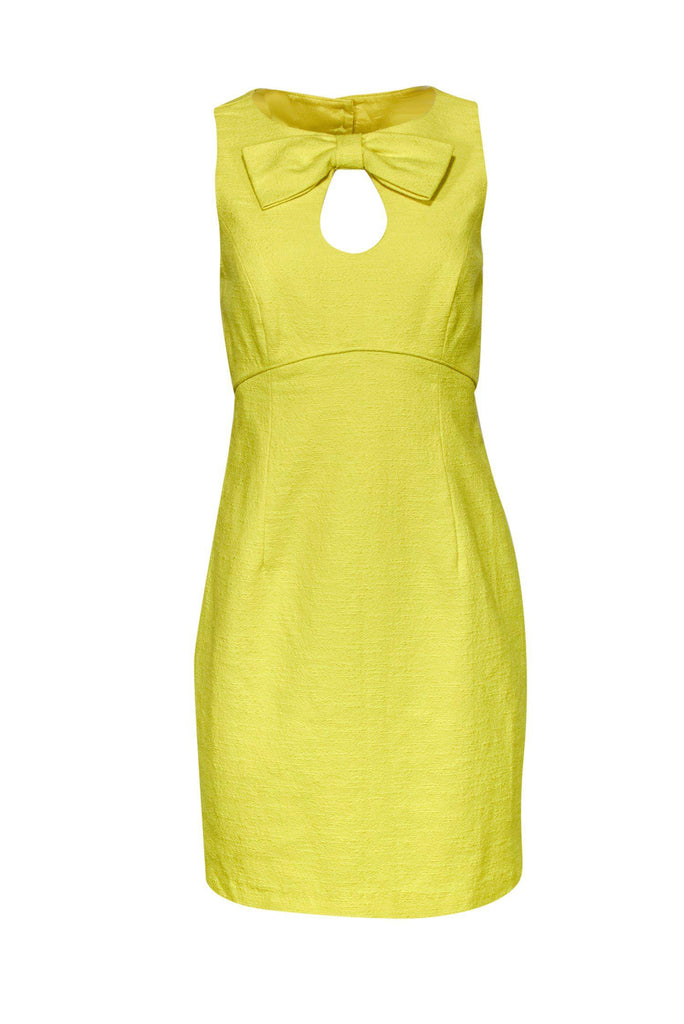 Trina Turk - Yellow Cocktail Dress w/ Bow Sz 6 Trina Turk - Yellow Cocktail Dress w/ Bow Sz 6