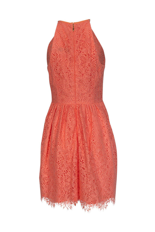 Trina Turk - Coral Cotton Blend Lace Dress Sz 6 | Current Boutique Trina Turk - Coral Cotton Blend Lace Dress Sz 6 | Current Boutique