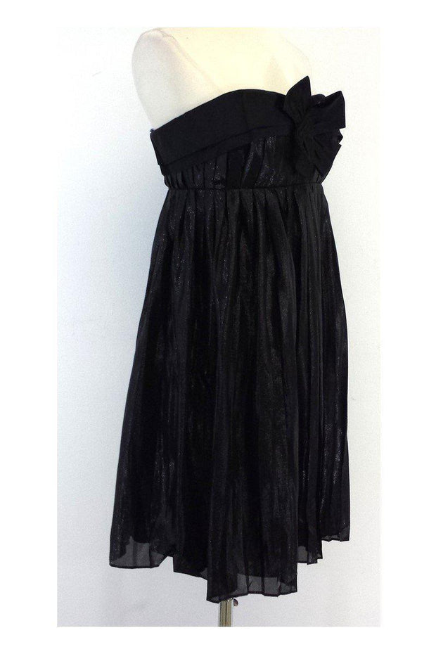 Current Boutique-Vera Wang Lavender Label - Black Metallic Strapless Dress Sz 4