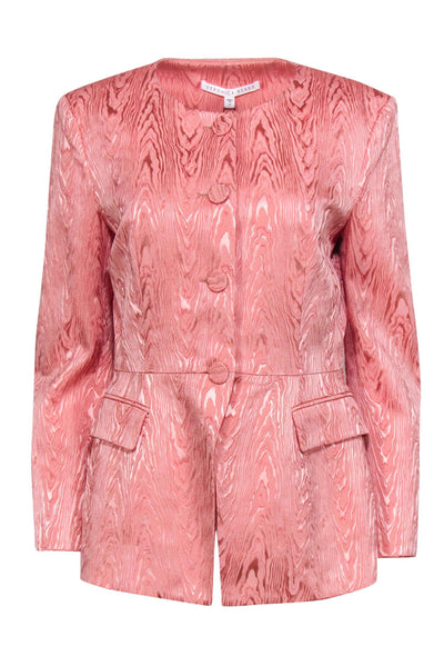 Current Boutique-Veronica Beard - Pink Woodgrain Textured "Erin" Jacket Sz 10