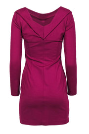 Current Boutique-Versace Jeans Couture - Magenta Long Sleeve Bodycon Dress Sz 4