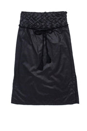 Current Boutique-Viktor & Rolf - Black Metallic Skirt w/ Woven Waist Sz 6