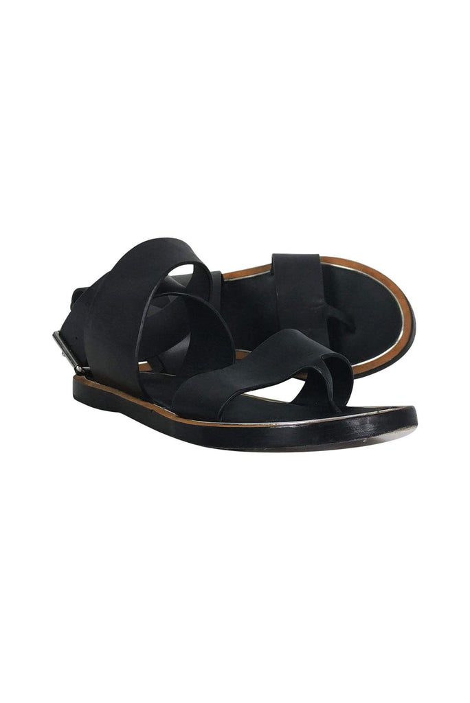Vince - Black Leather Ankle Strap Sandals Sz 6 display picture 1