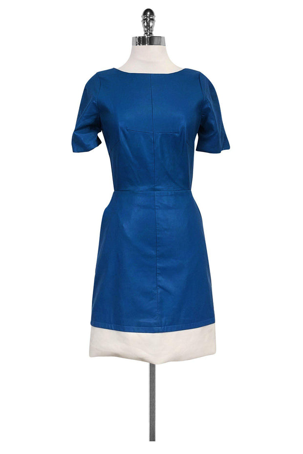 W118 by Walter Baker - Blue Faux Leather Dress Sz XS W118 by Walter Baker - Blue Faux Leather Dress Sz XS