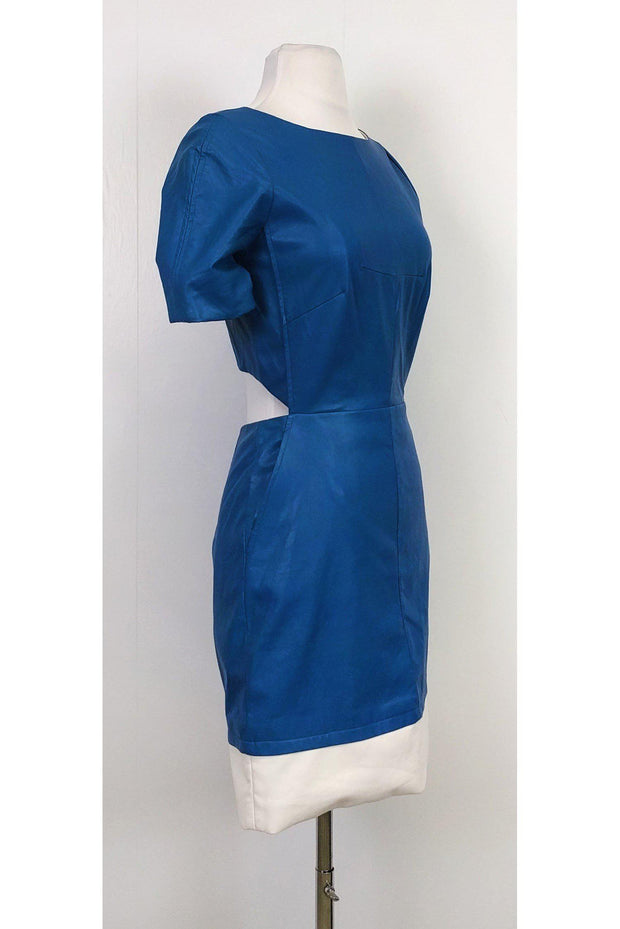 W118 by Walter Baker - Blue Faux Leather Dress Sz XS W118 by Walter Baker - Blue Faux Leather Dress Sz XS
