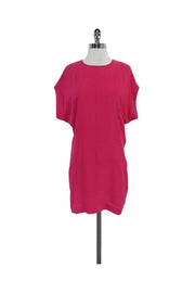 Current Boutique-Walter - Bright Pink Short Sleeve Silk Dress Sz 2