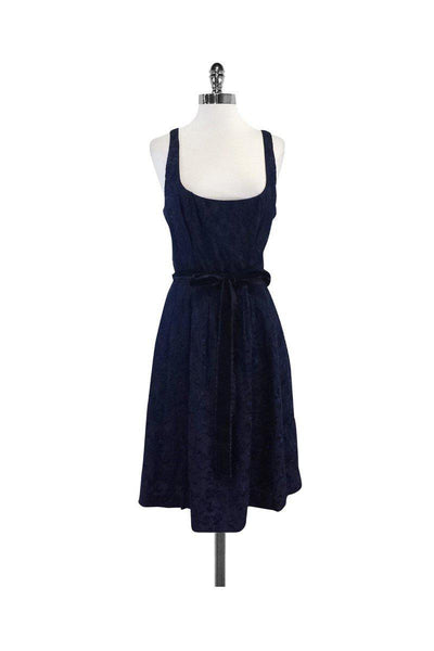 Current Boutique-Yoana Baraschi - Navy Floral Embroidered Dress Sz 10