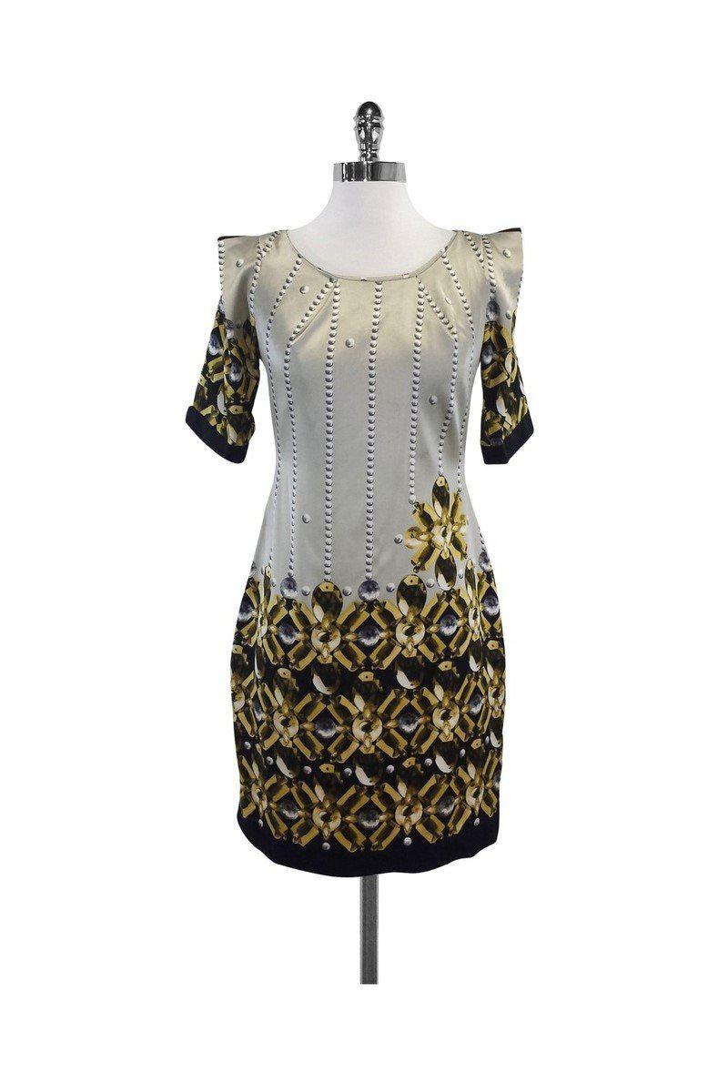 Yoana Baraschi - Jewel Print Short Sleeve Silk Dress Sz 2 Yoana Baraschi - Jewel Print Short Sleeve Silk Dress Sz 2