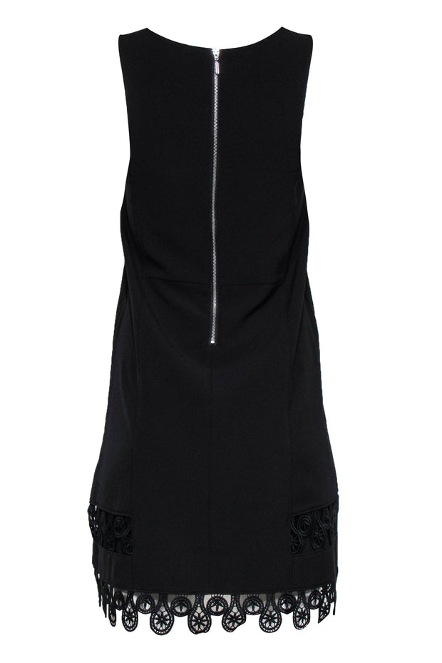 Yoana Baraschi - Black Sleeveless Midi Dress w/ Lace Trim Hem Sz XS Yoana Baraschi - Black Sleeveless Midi Dress w/ Lace Trim Hem Sz XS